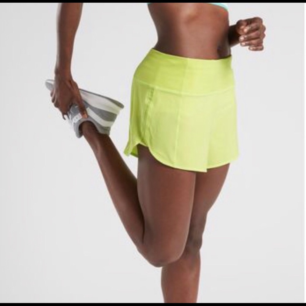 Athleta Yellow Running Free Short 3.5 in